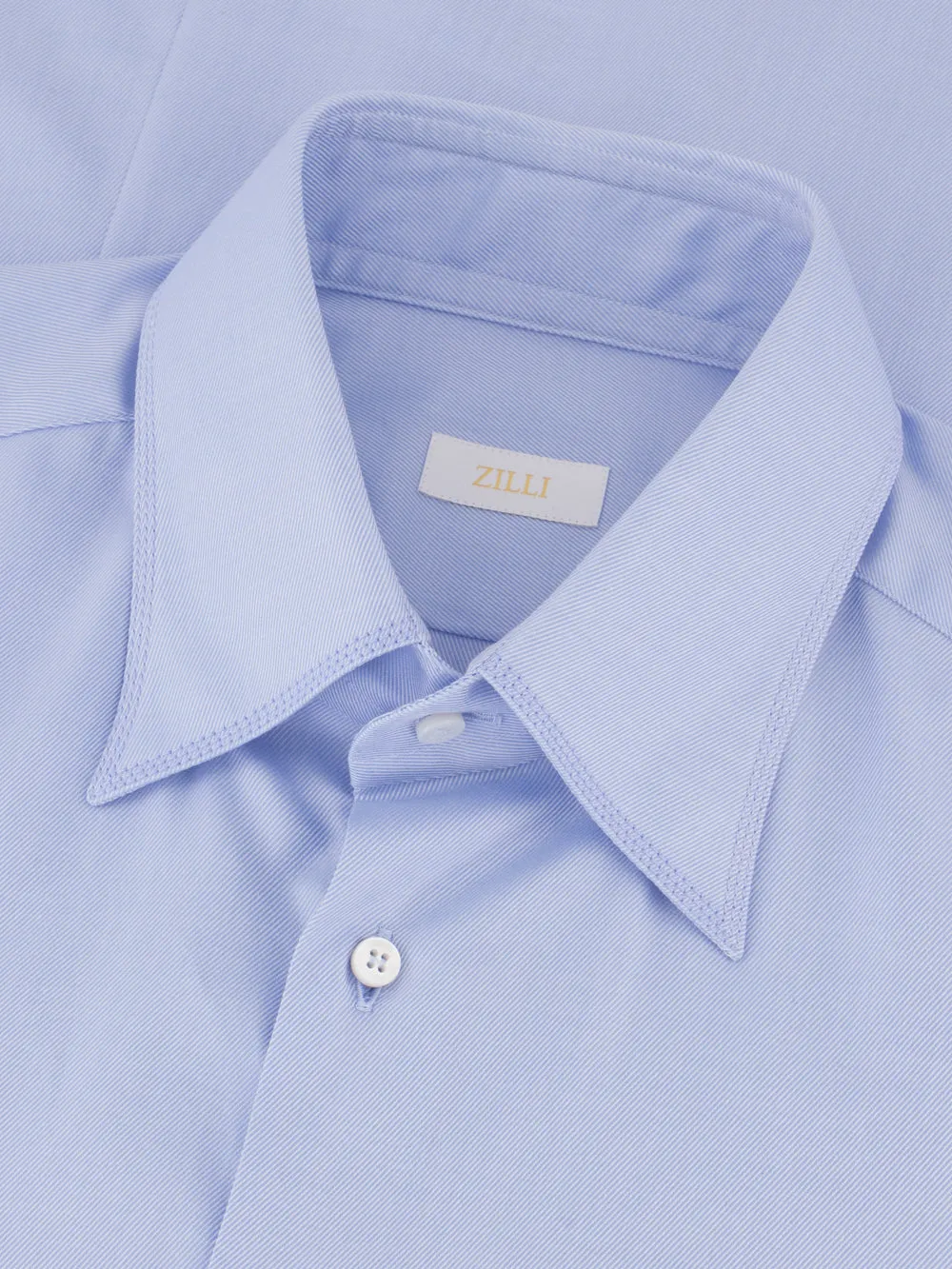 Cotton Shirt with Triple Stitching Light Blue