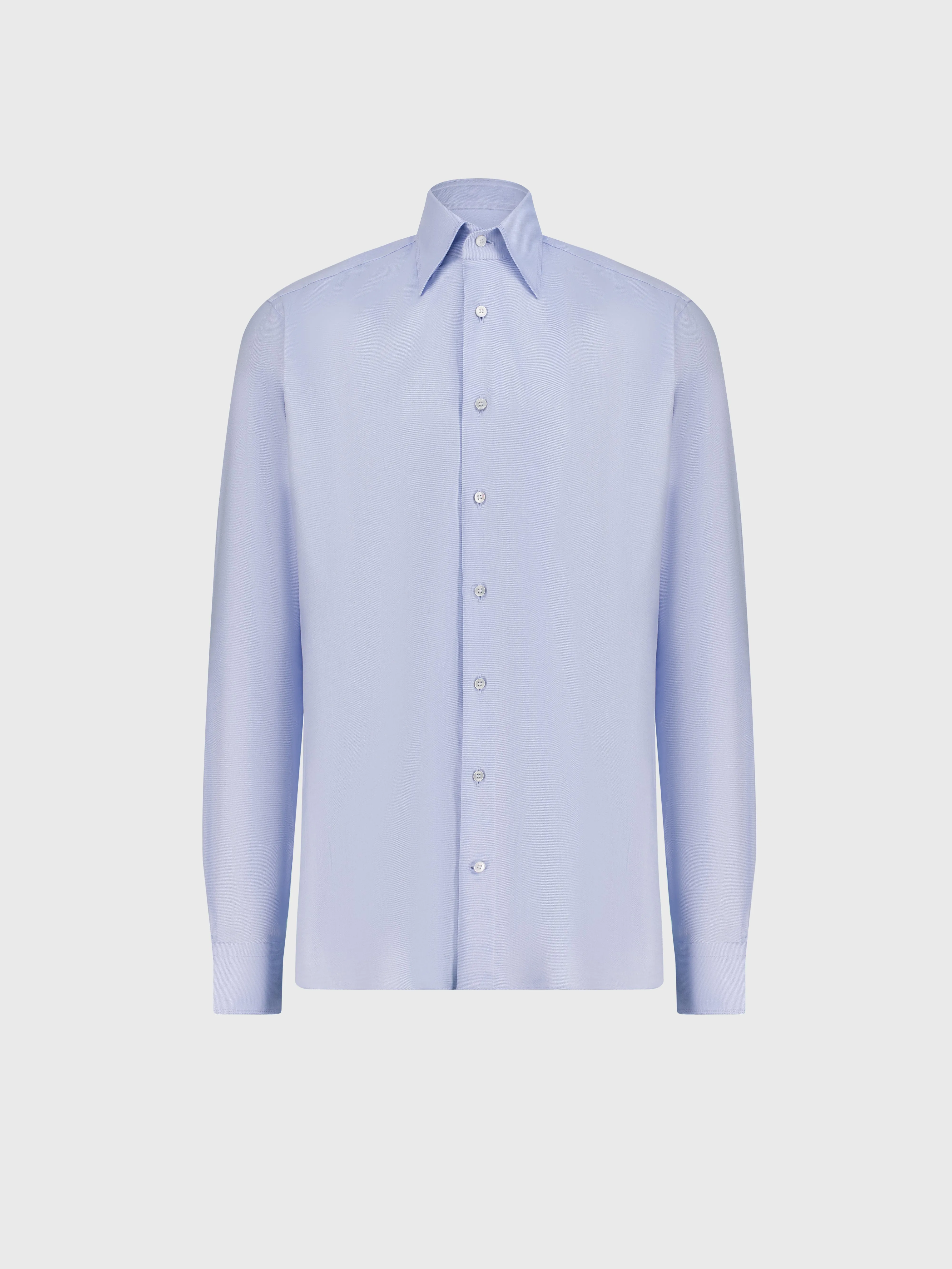 Cotton Shirt with Triple Stitching Light Blue