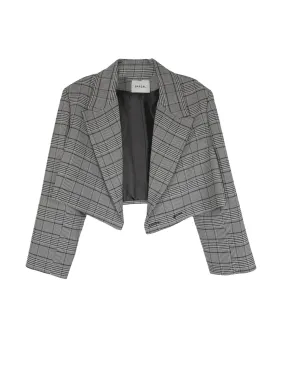 Cropped Blazer - Plaid