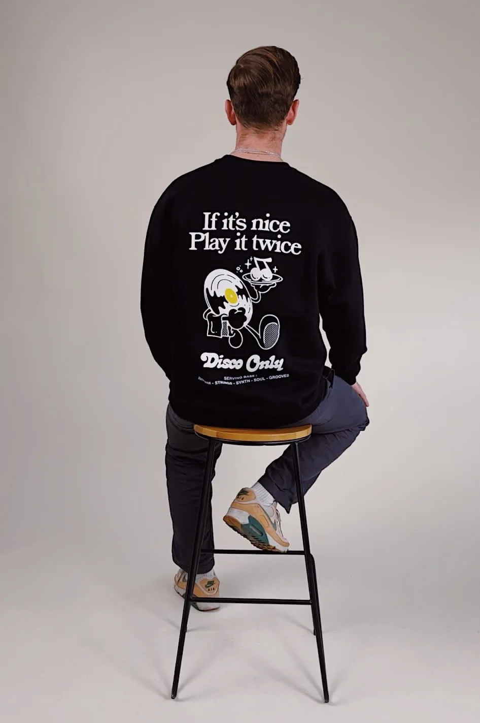 DISCO ONLY 'Play It Twice V2' Sweater - Black