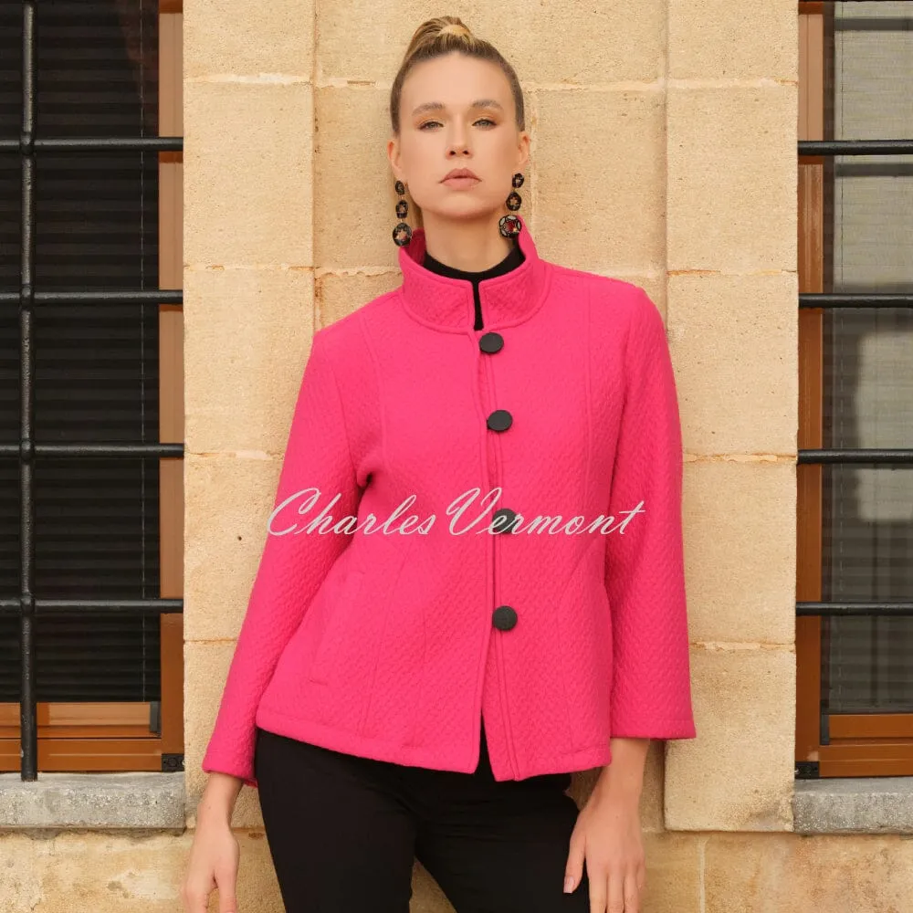 Dolcezza 'Colourful Sporty Chic' Patterned Button Jacket - Style 74214 (Fuchsia)