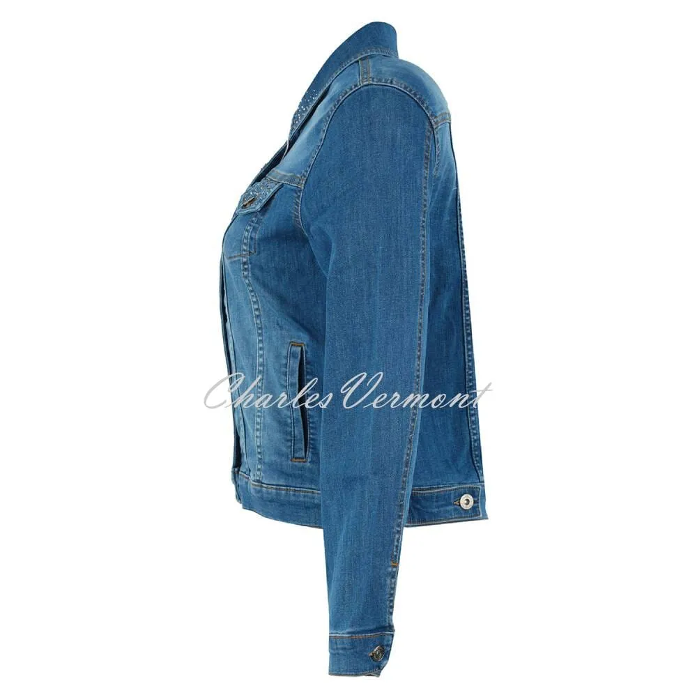 Dolcezza Denim Jacket with Sparkle Stud Detail - Style 72408