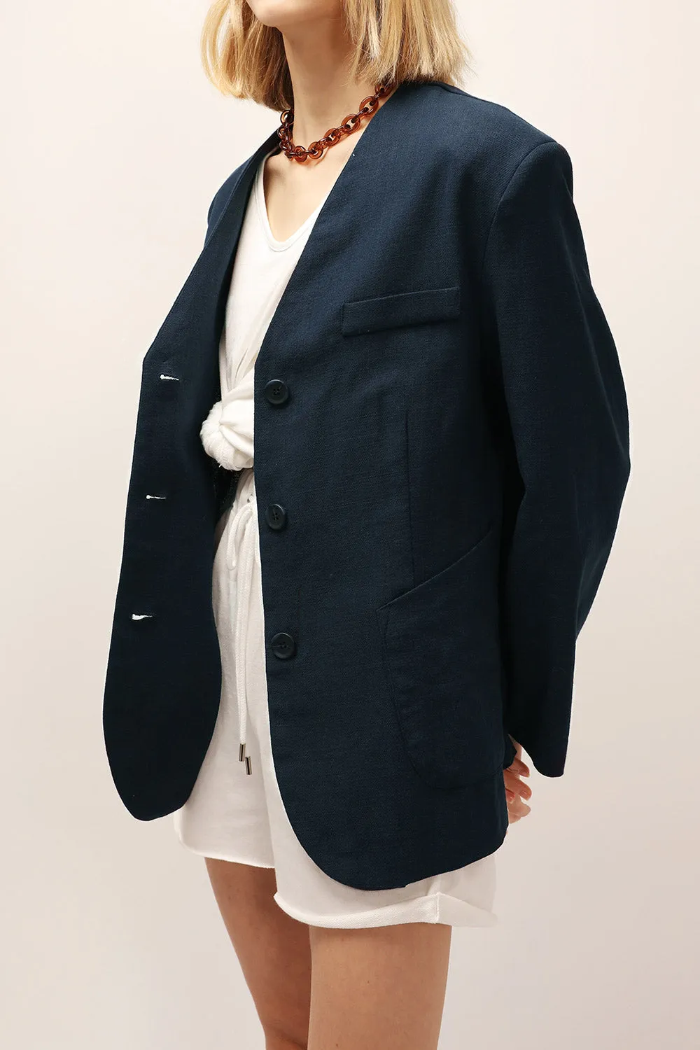 Emma Oversized Collarless Blazer