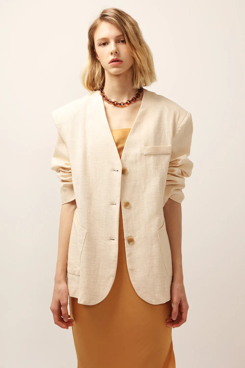 Emma Oversized Collarless Blazer