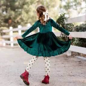 Evergreen Velvet Charm Dress