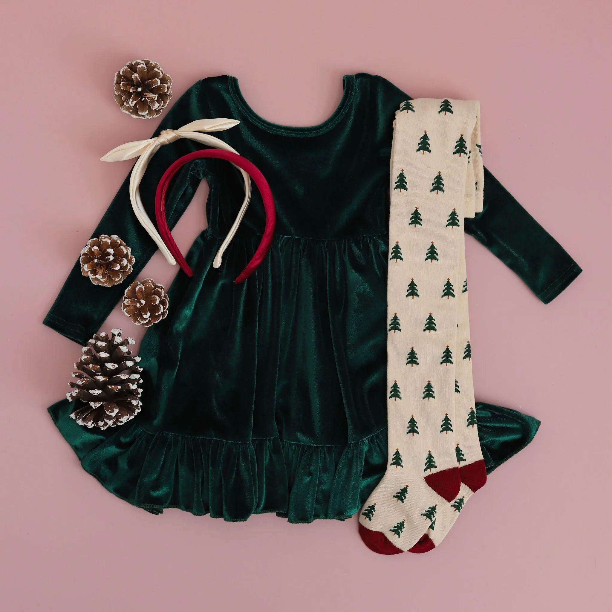 Evergreen Velvet Charm Dress