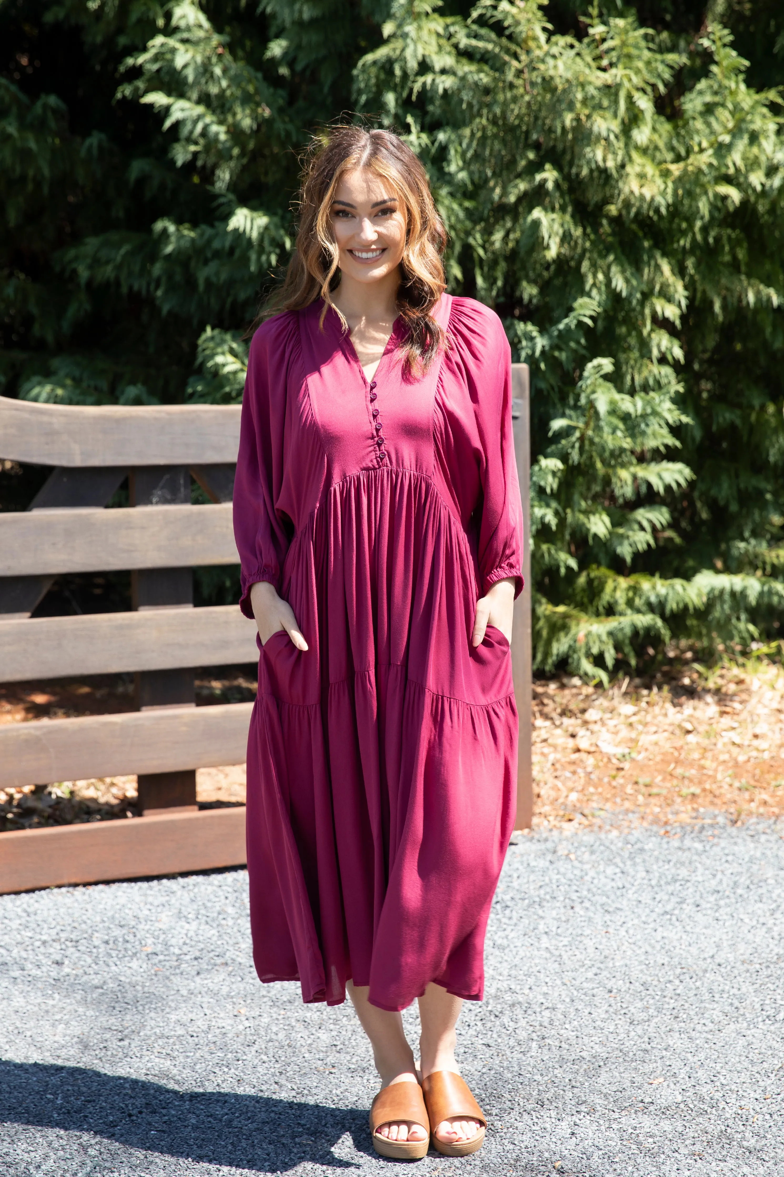 FINAL SALE Charlie Dress in Merlot