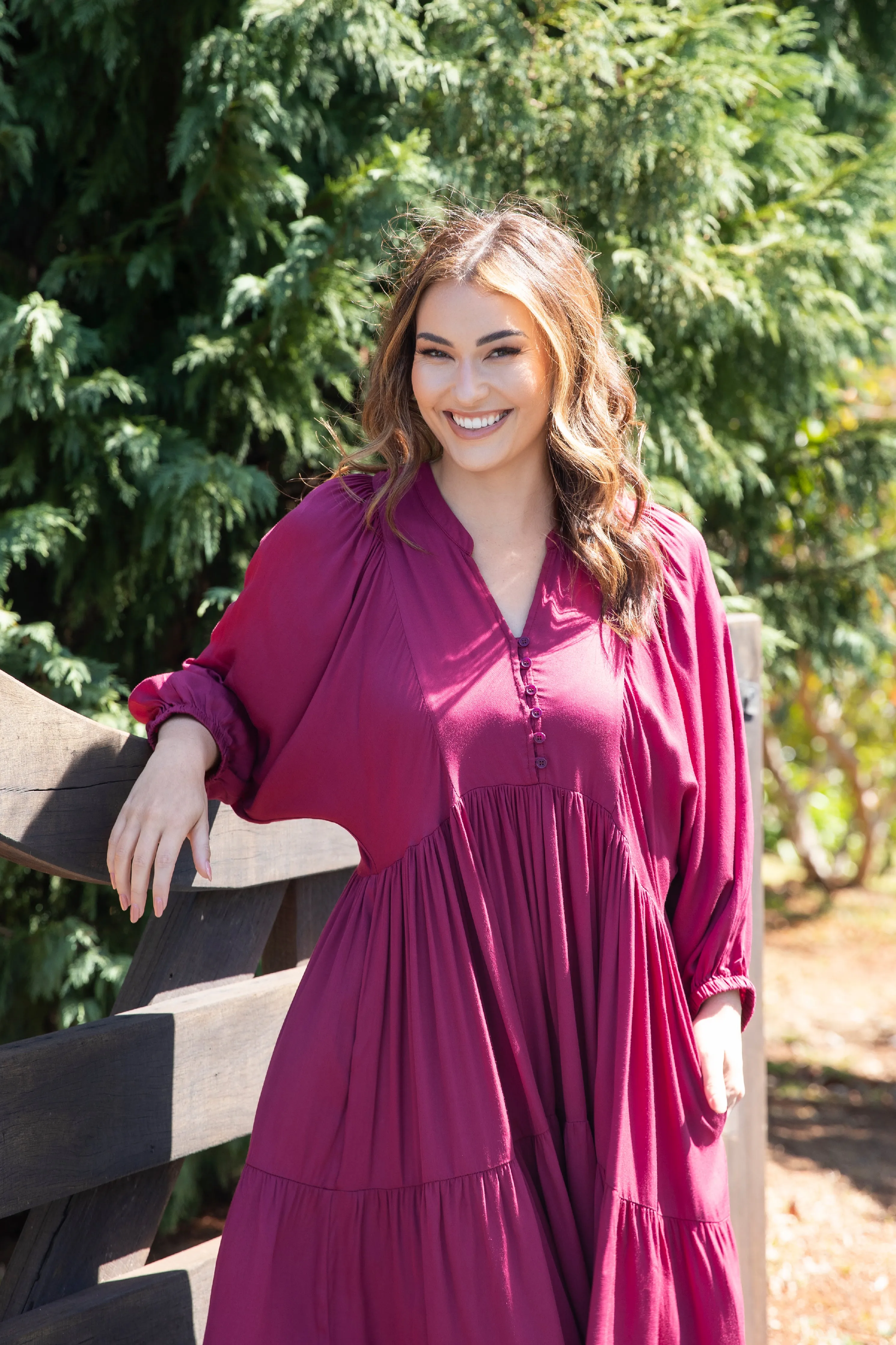 FINAL SALE Charlie Dress in Merlot