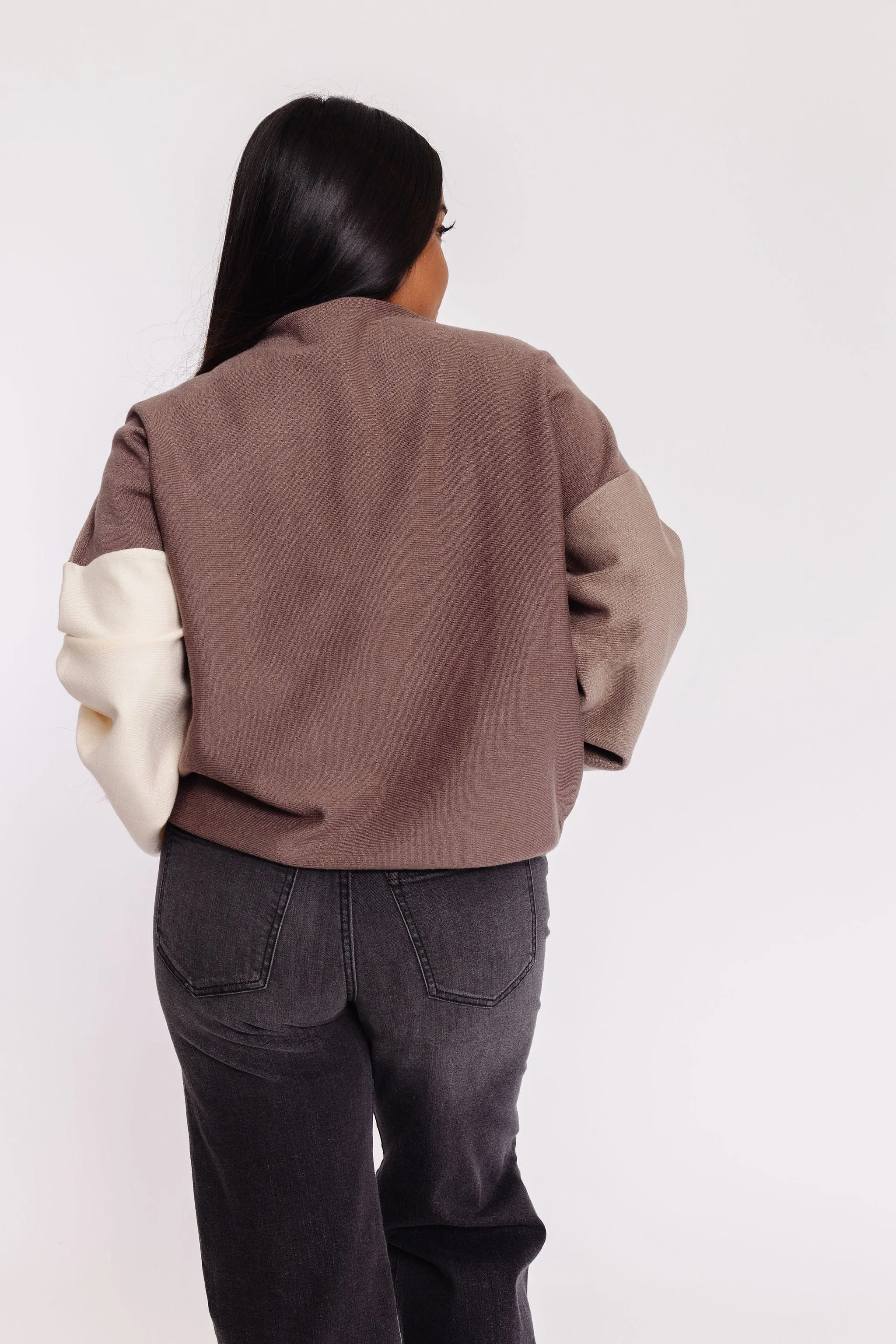 Florence Colorblock Sweater in Brown Combo