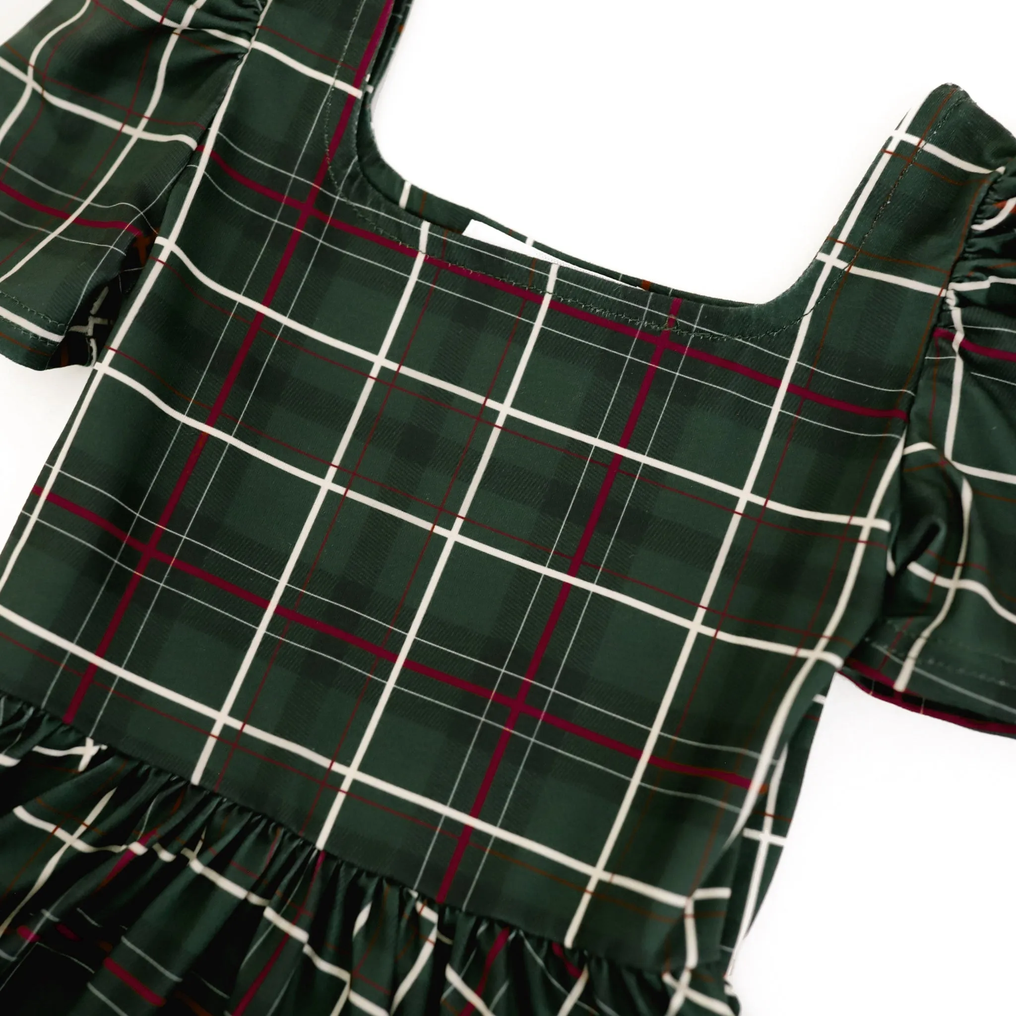 Forest Plaid Mod Twirl Dress