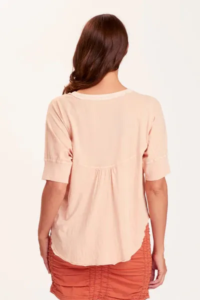 Gardiner Banded Sleeve Top | Firefly Pigment, White