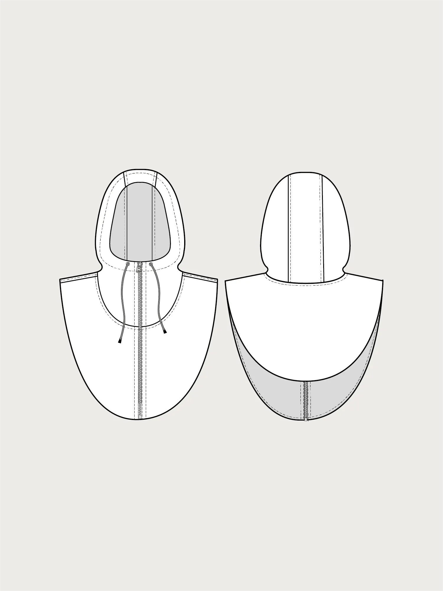 HOODED MOCK COLLAR PATTERN