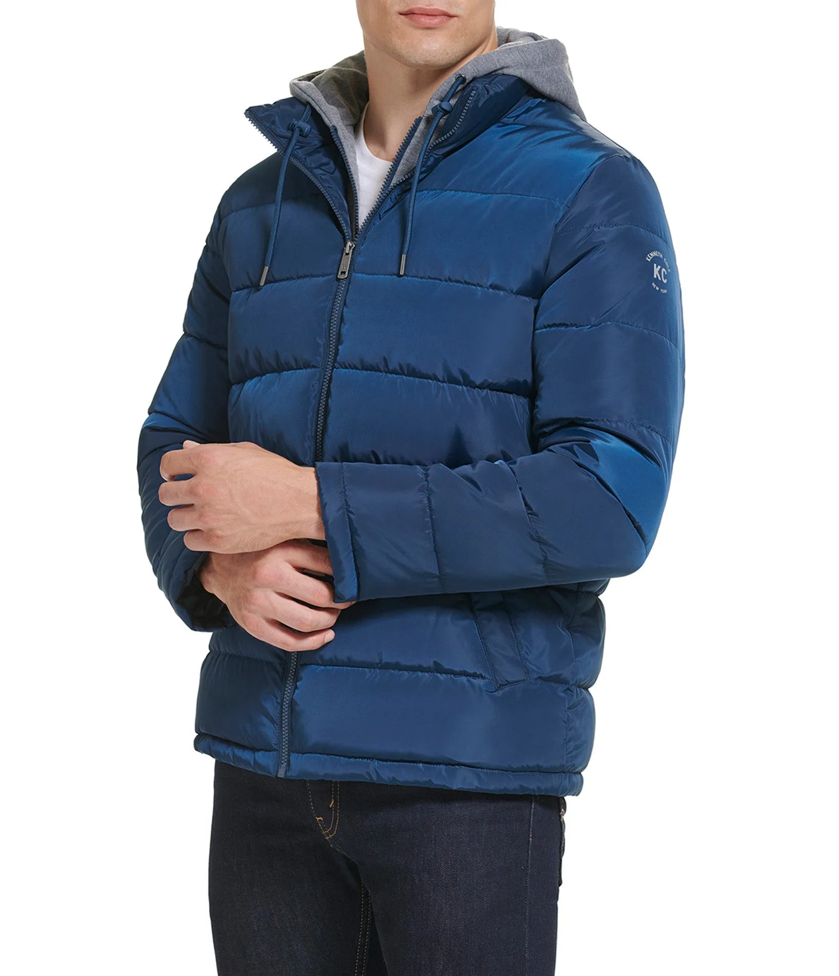 Hooded Puffer Jacket With Bib