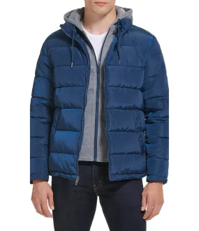 Hooded Puffer Jacket With Bib