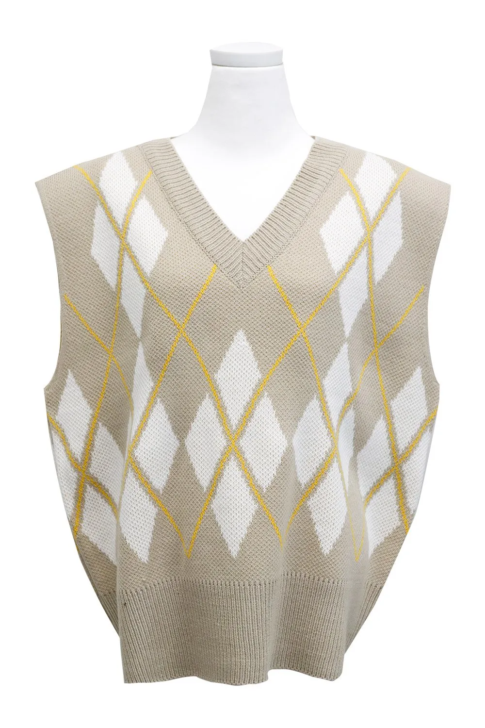 Hope Oversized Argyle Sweater Vest