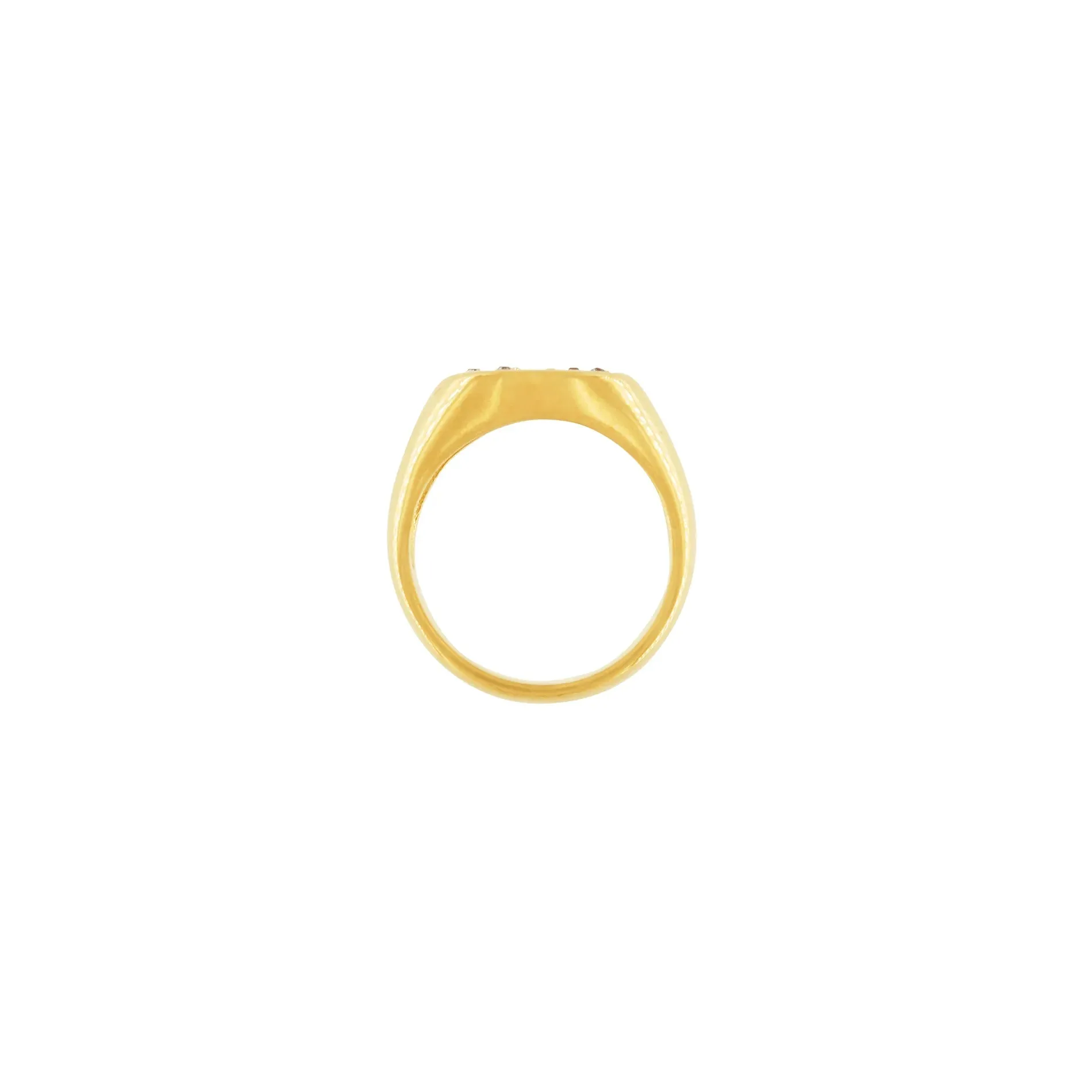 Joy Waterproof Clear CZ Star Signet Ring 18K Gold Plating