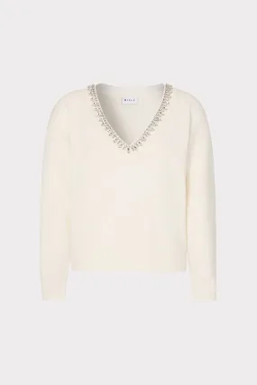 Kalia Crystal V-Neck Sweater