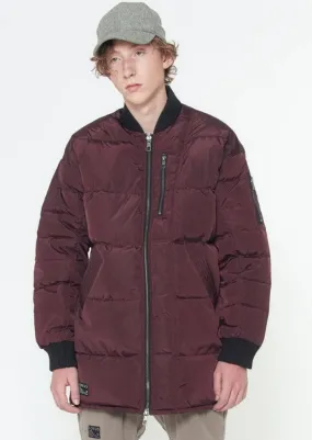 Konus Men's Mid Length Duck Down Parka in Burgundy