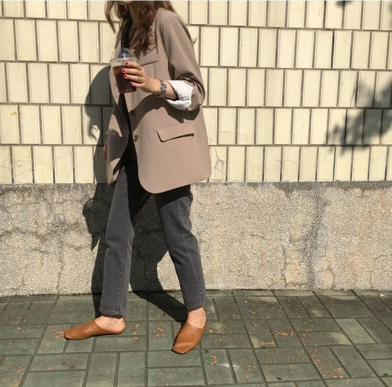 [Korean Style] Jeor Vintage Style Loose Fit Blazer