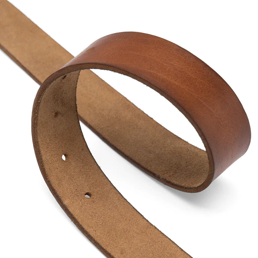 Leather belt with western buckle / 15844 - Cognac