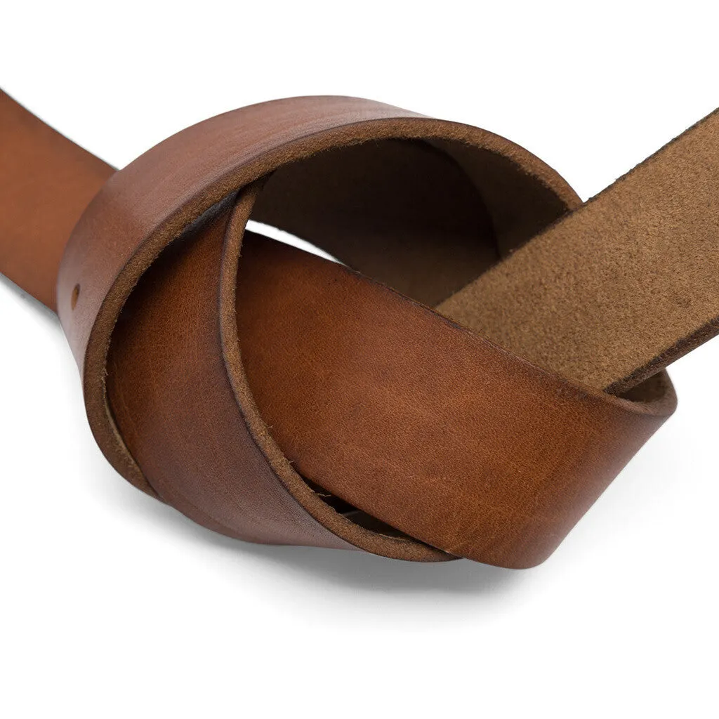 Leather belt with western buckle / 15844 - Cognac