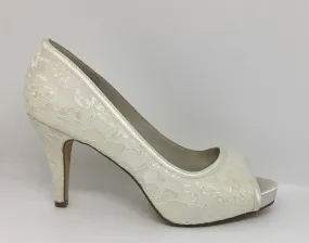 Lily Rose Marlee Ivory Satin and Lace Heel