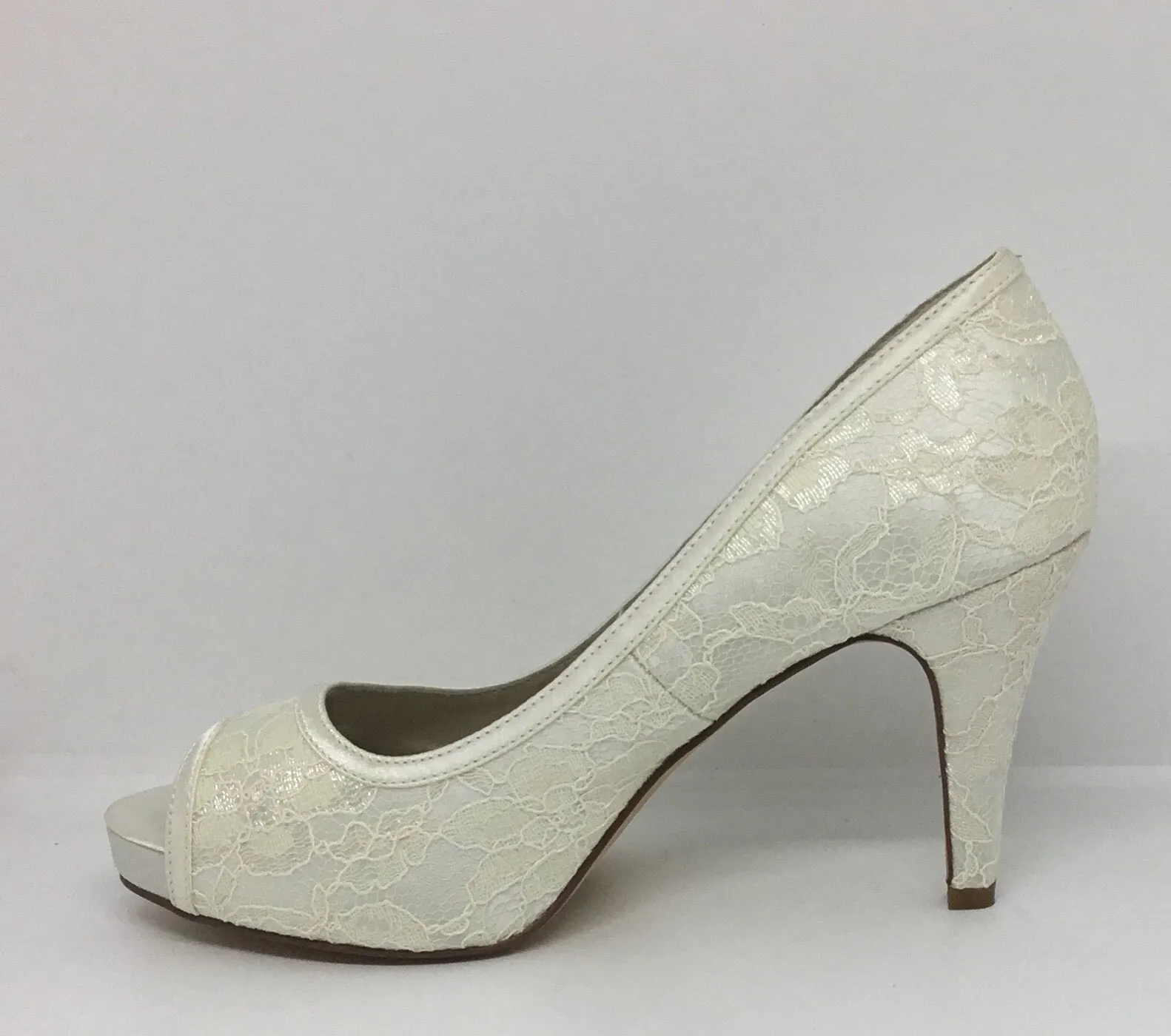 Lily Rose Marlee Ivory Satin and Lace Heel