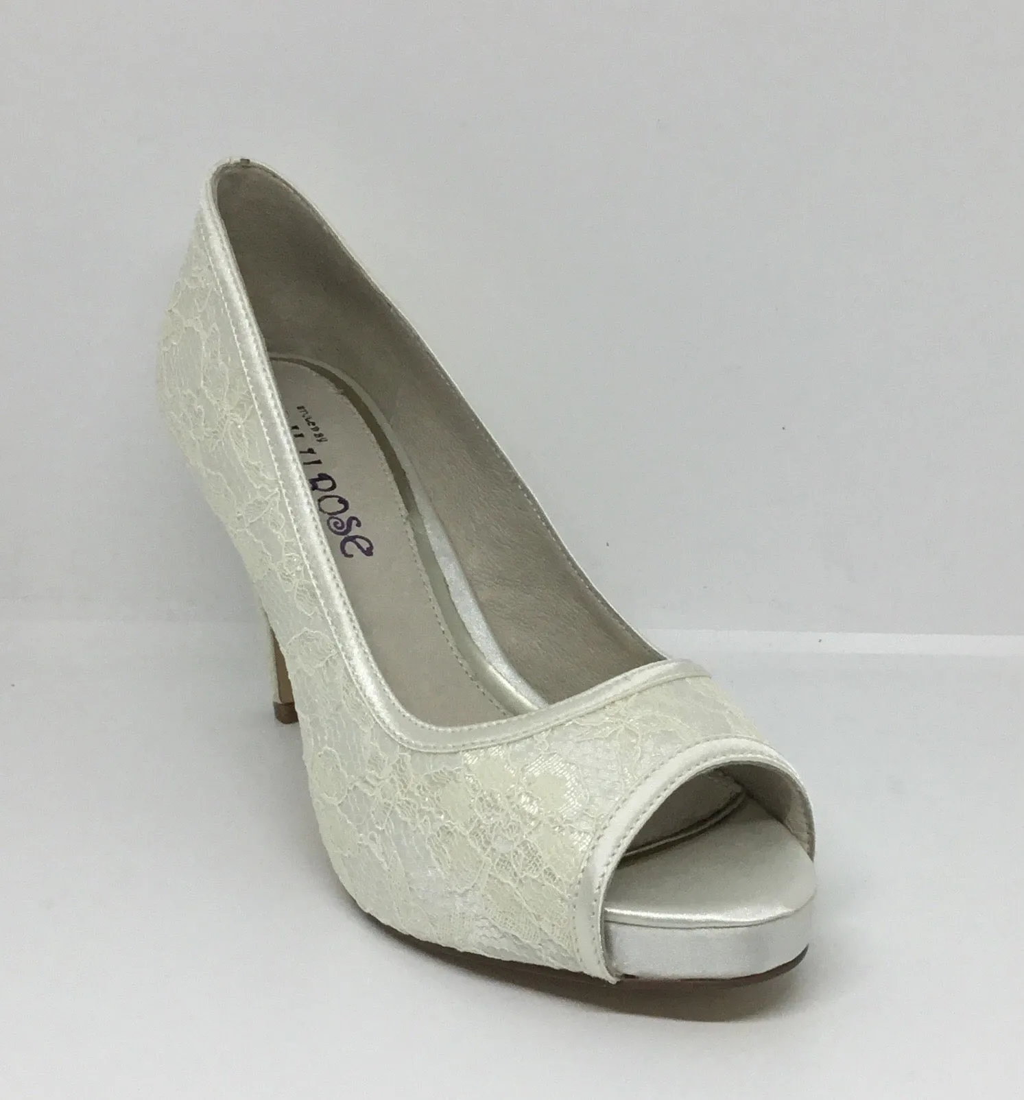 Lily Rose Marlee Ivory Satin and Lace Heel