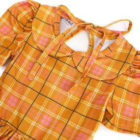 Marigold Plaid Twirl Dress