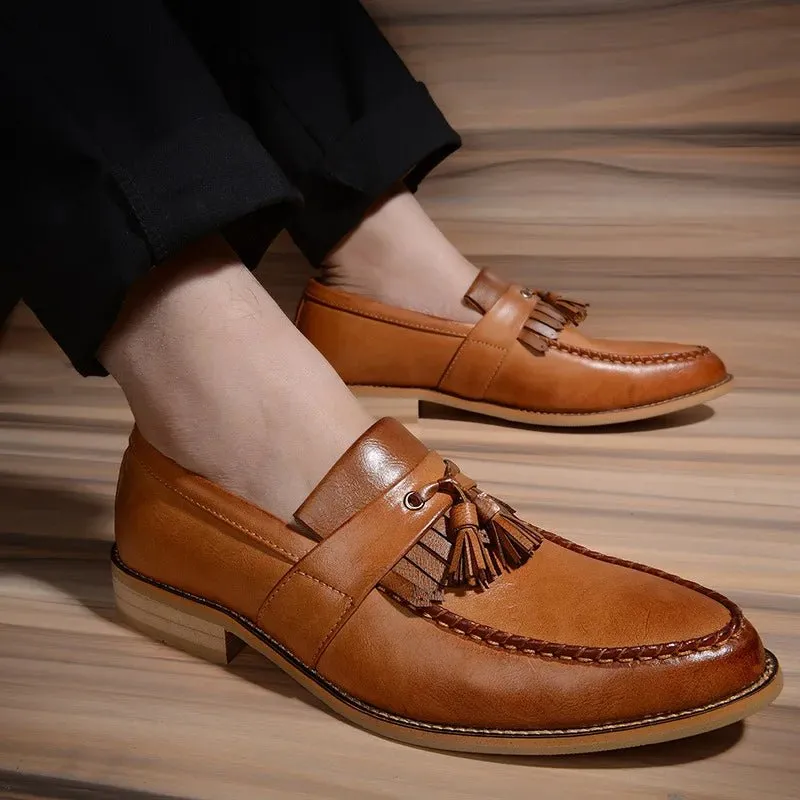 Men Casual Shoes Tassels British Style Brown Black Formal Driving Dressing Business Shoes Wedding Party Flats Shoe