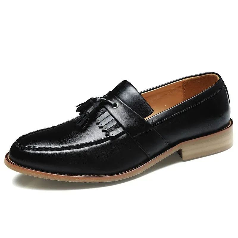 Men Casual Shoes Tassels British Style Brown Black Formal Driving Dressing Business Shoes Wedding Party Flats Shoe