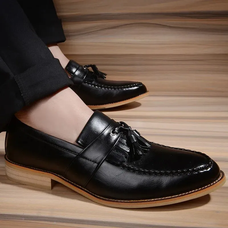 Men Casual Shoes Tassels British Style Brown Black Formal Driving Dressing Business Shoes Wedding Party Flats Shoe