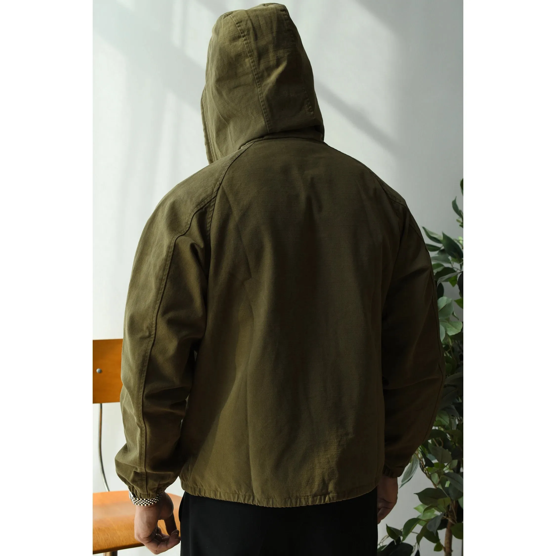 Men's Hooded Military Style Jacket - Vintage Motorcycle Clothing