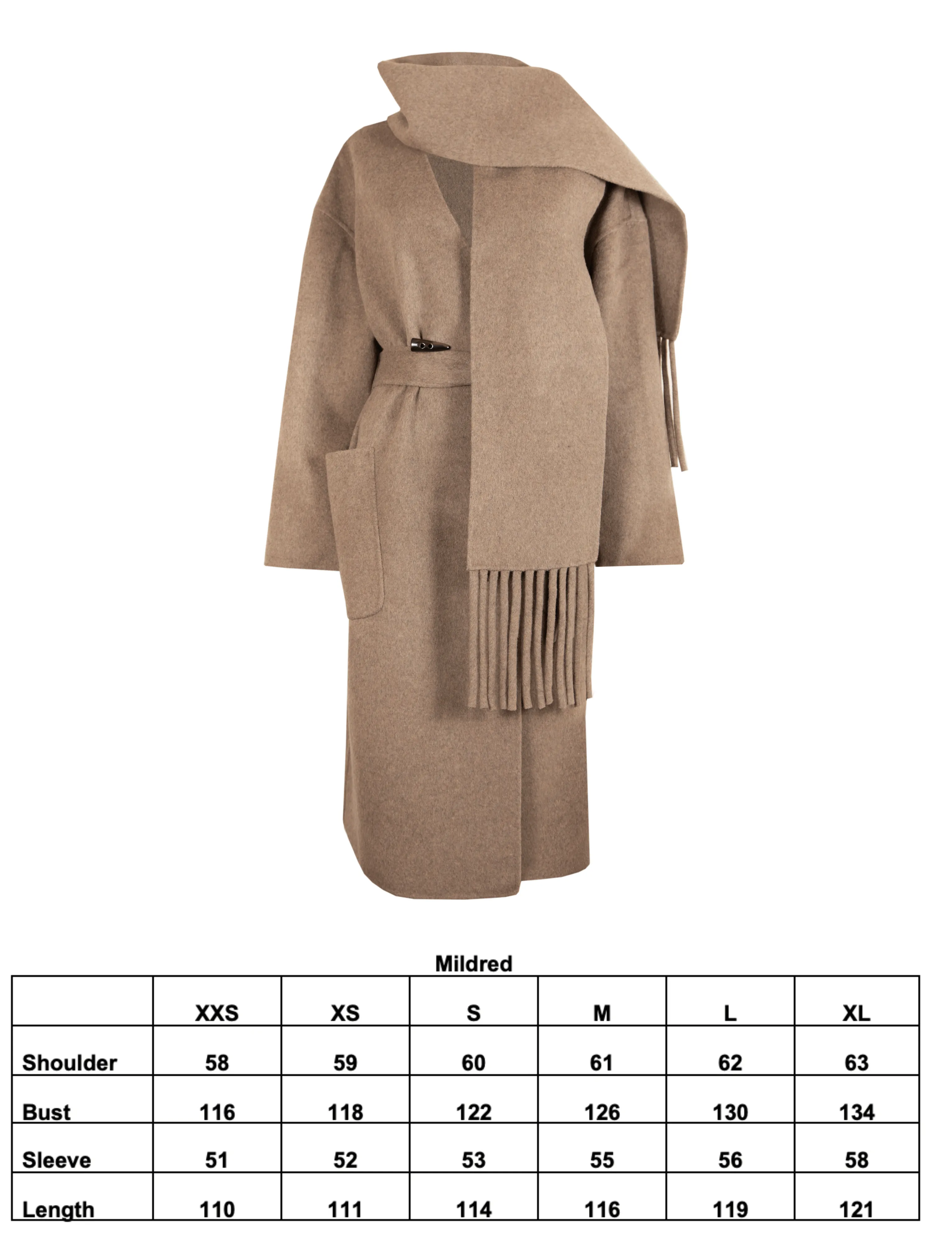 MILDRED COAT WITH SCARF