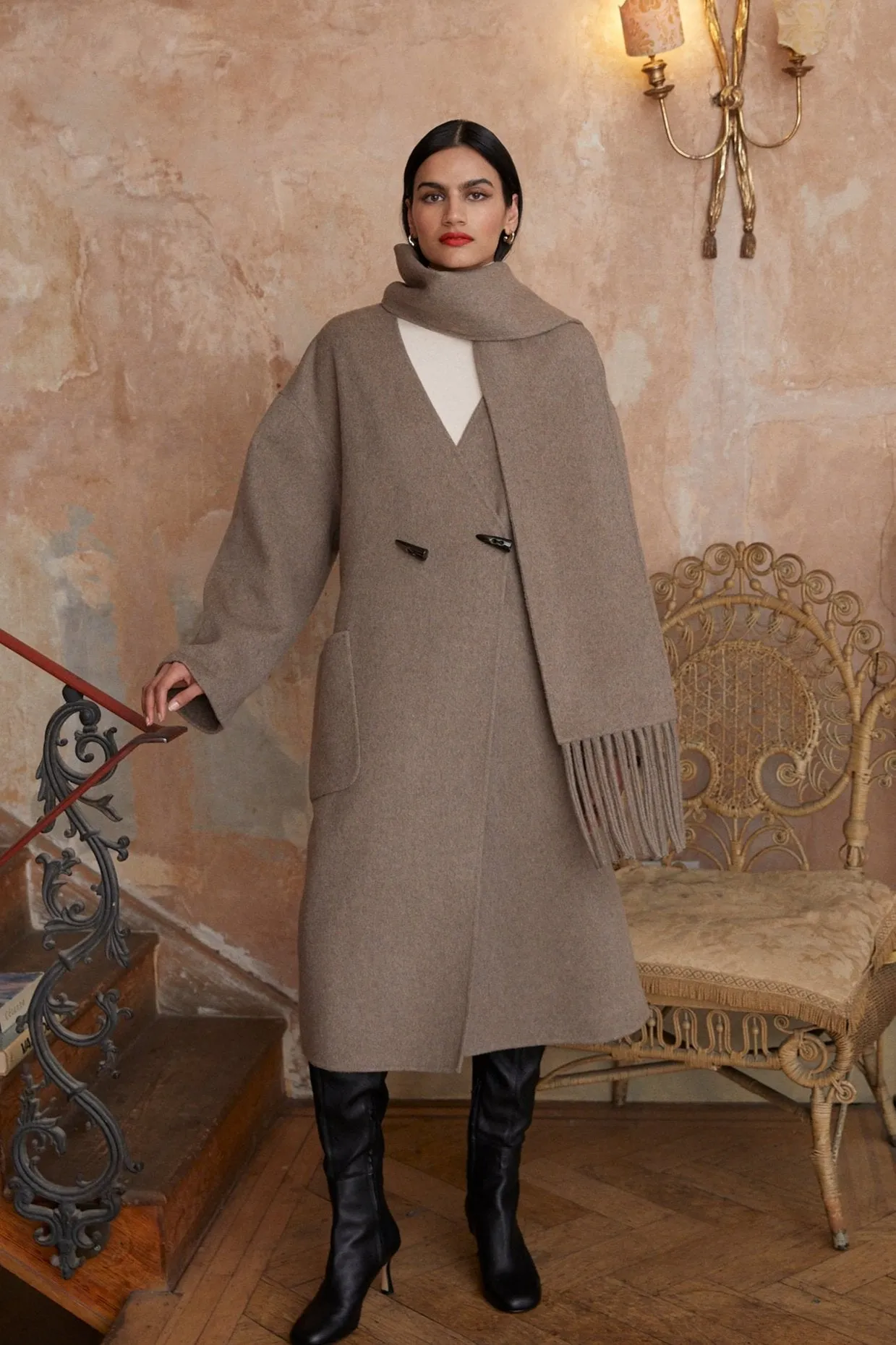 MILDRED COAT WITH SCARF