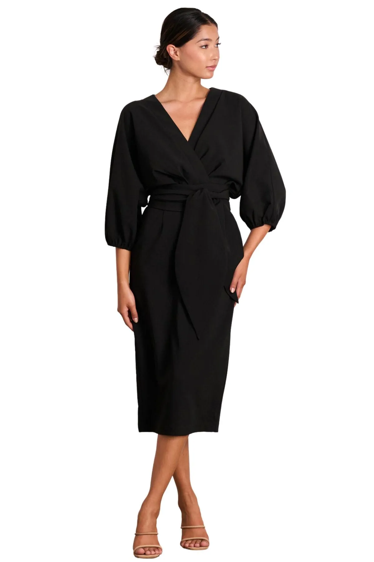 PASDUCHAS Emerson Drape Midi (Black) - RRP $330