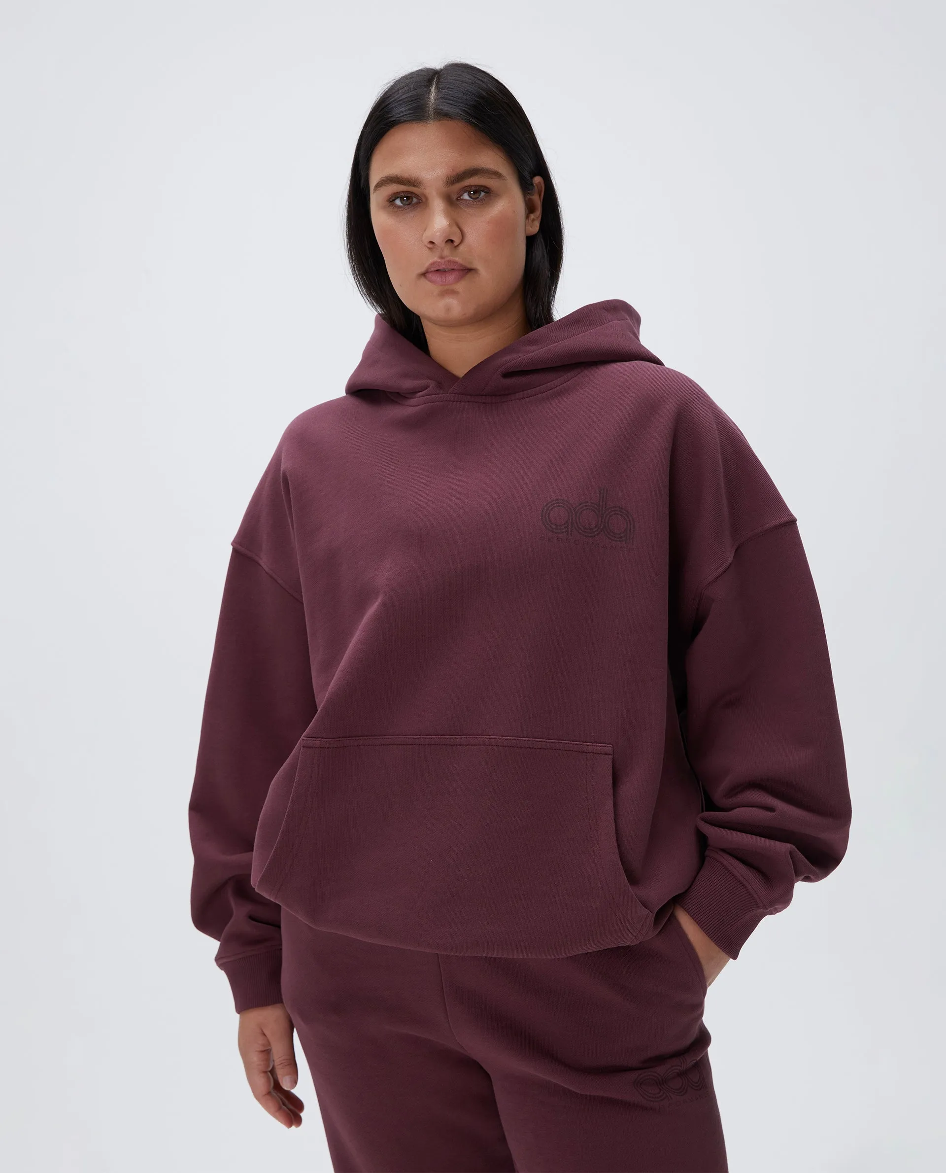 Performance Oversized Hoodie - Burgundy