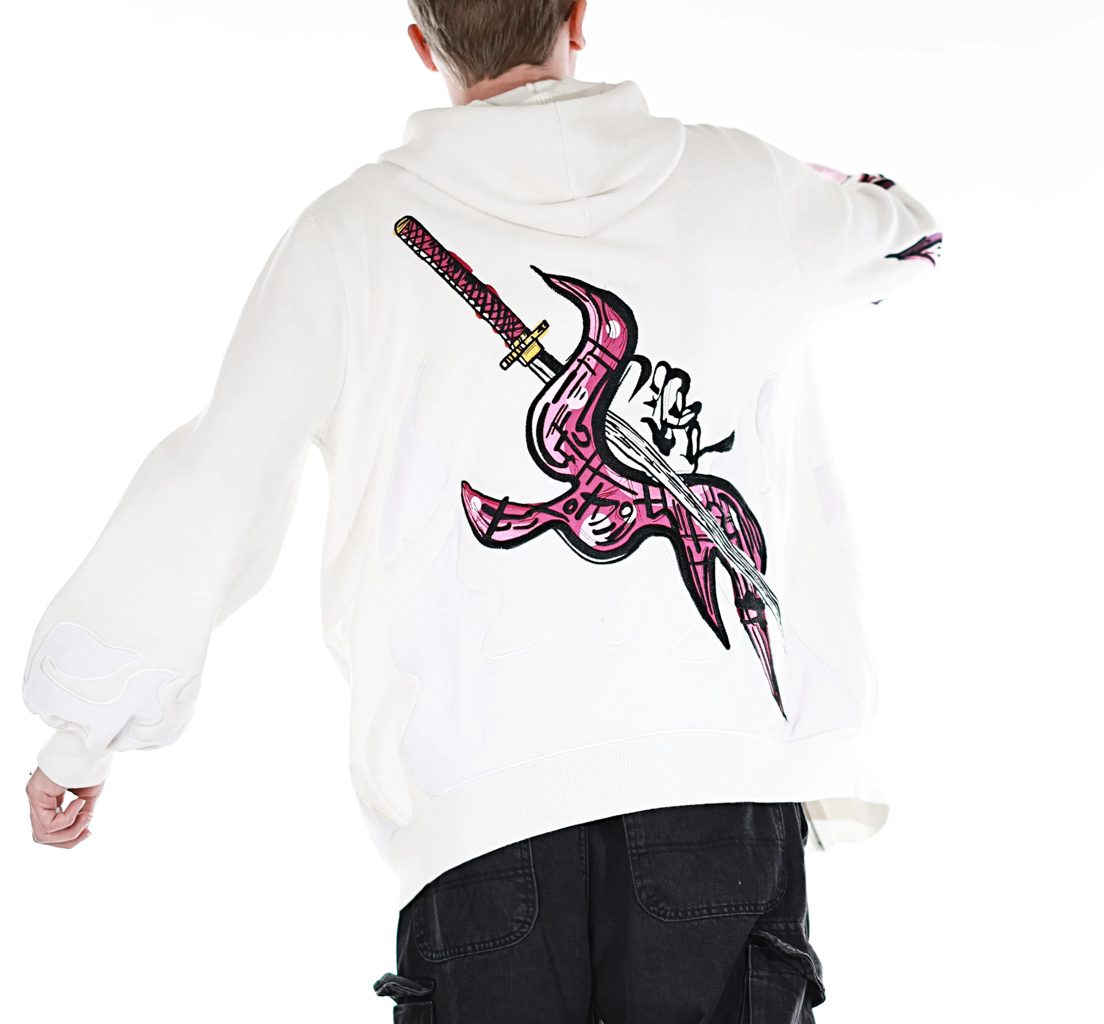 Pink Flame Zipper Hoodie V2 Preorder