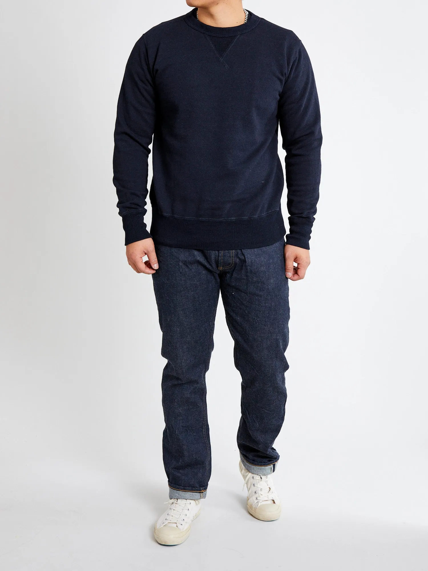 "Aishibu" Crewneck Sweater in Indigo