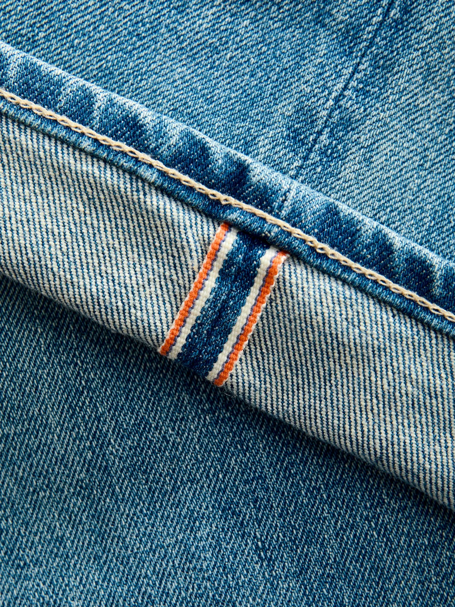 "Julian" 14oz Washed Indigo Stretch Selvedge Denim - Hammer Straight