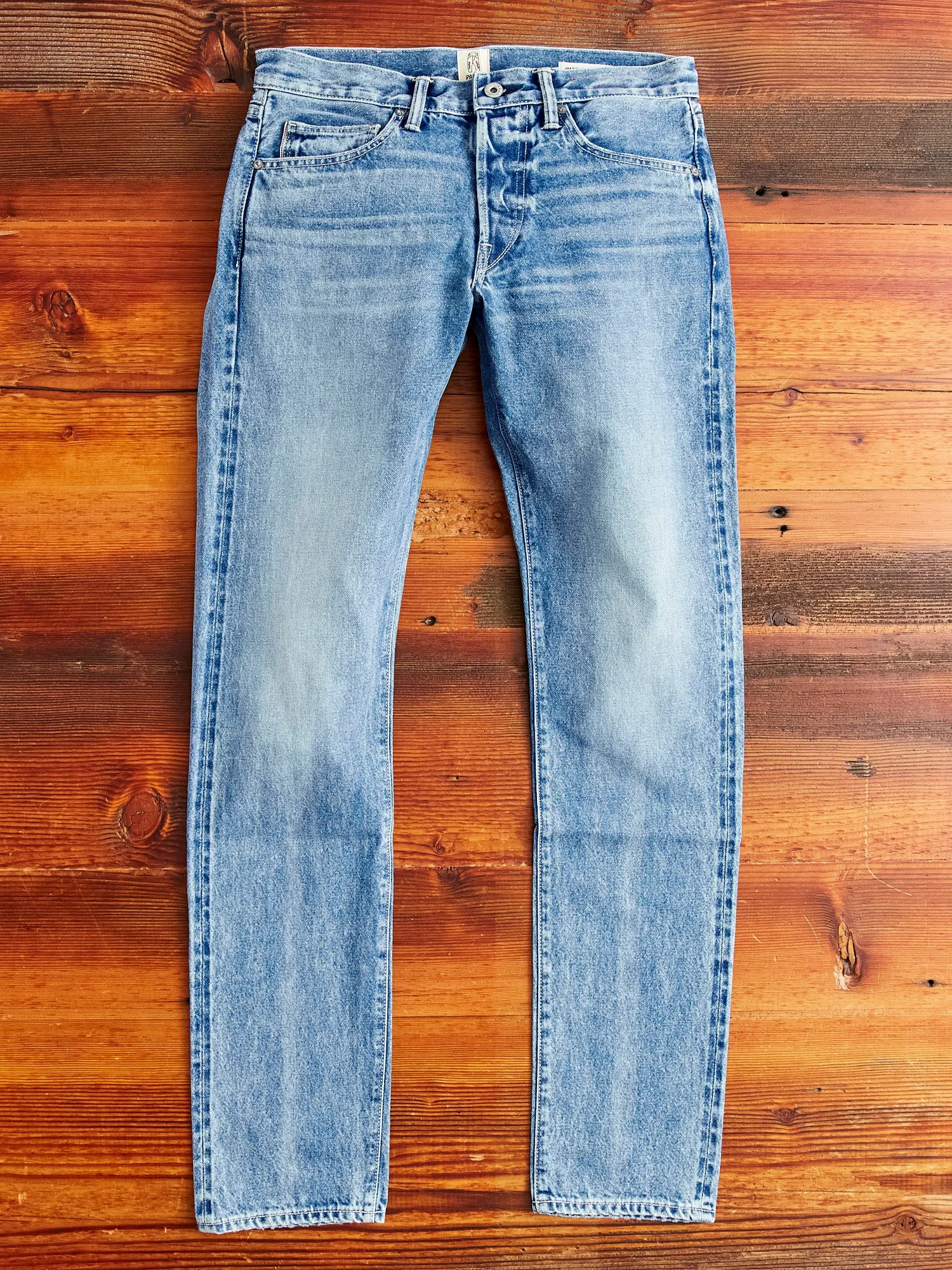 "Lou" 12.5oz Washed Natural Slub Selvedge Denim - Pen Slim