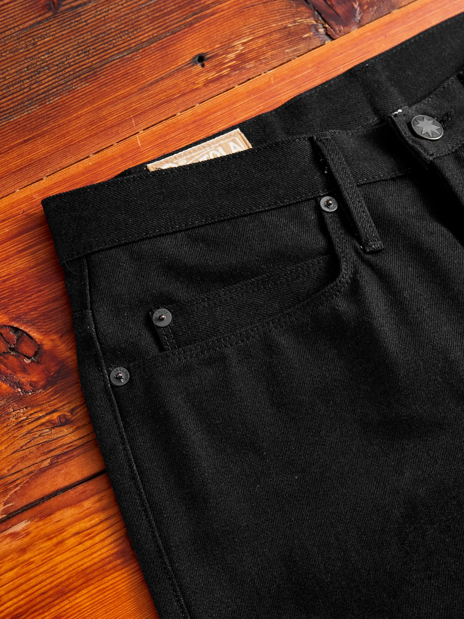 "Portola" 14.25oz Black Selvedge Denim - Tapered Fit