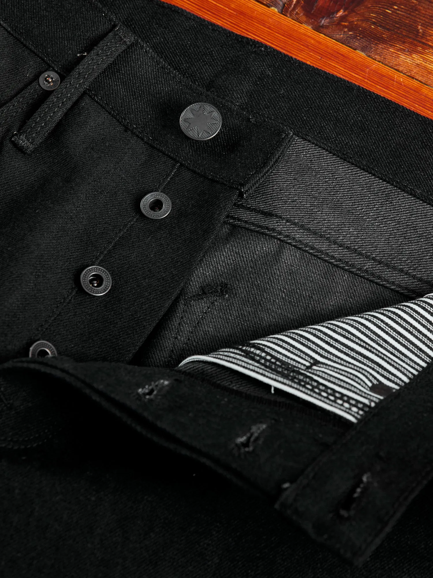 "Portola" 14.25oz Black Selvedge Denim - Tapered Fit