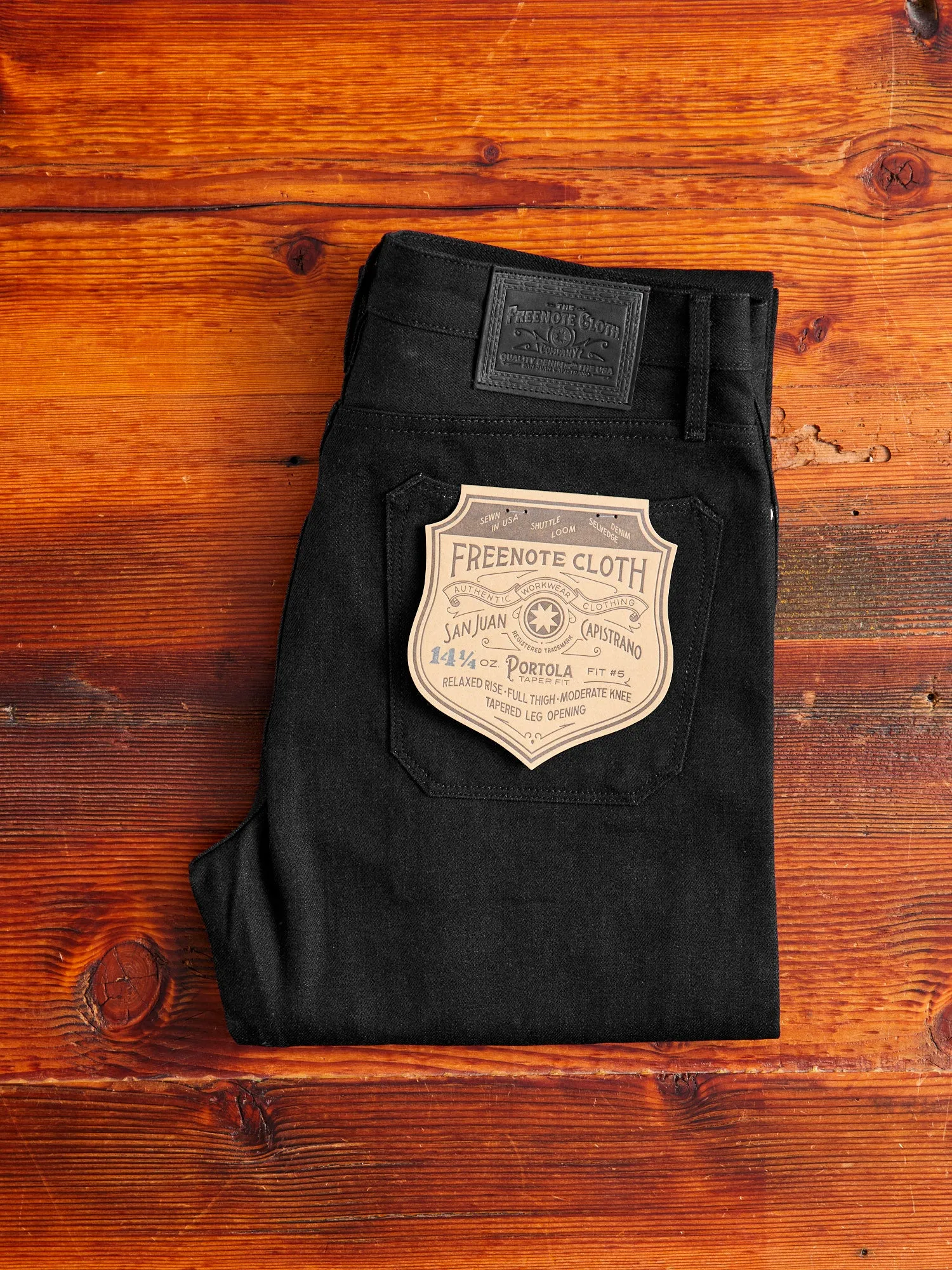 "Portola" 14.25oz Black Selvedge Denim - Tapered Fit