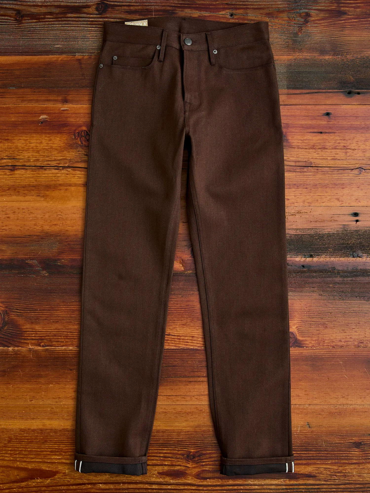 "Portola" 15oz Dark Brown Selvedge Denim - Tapered Fit