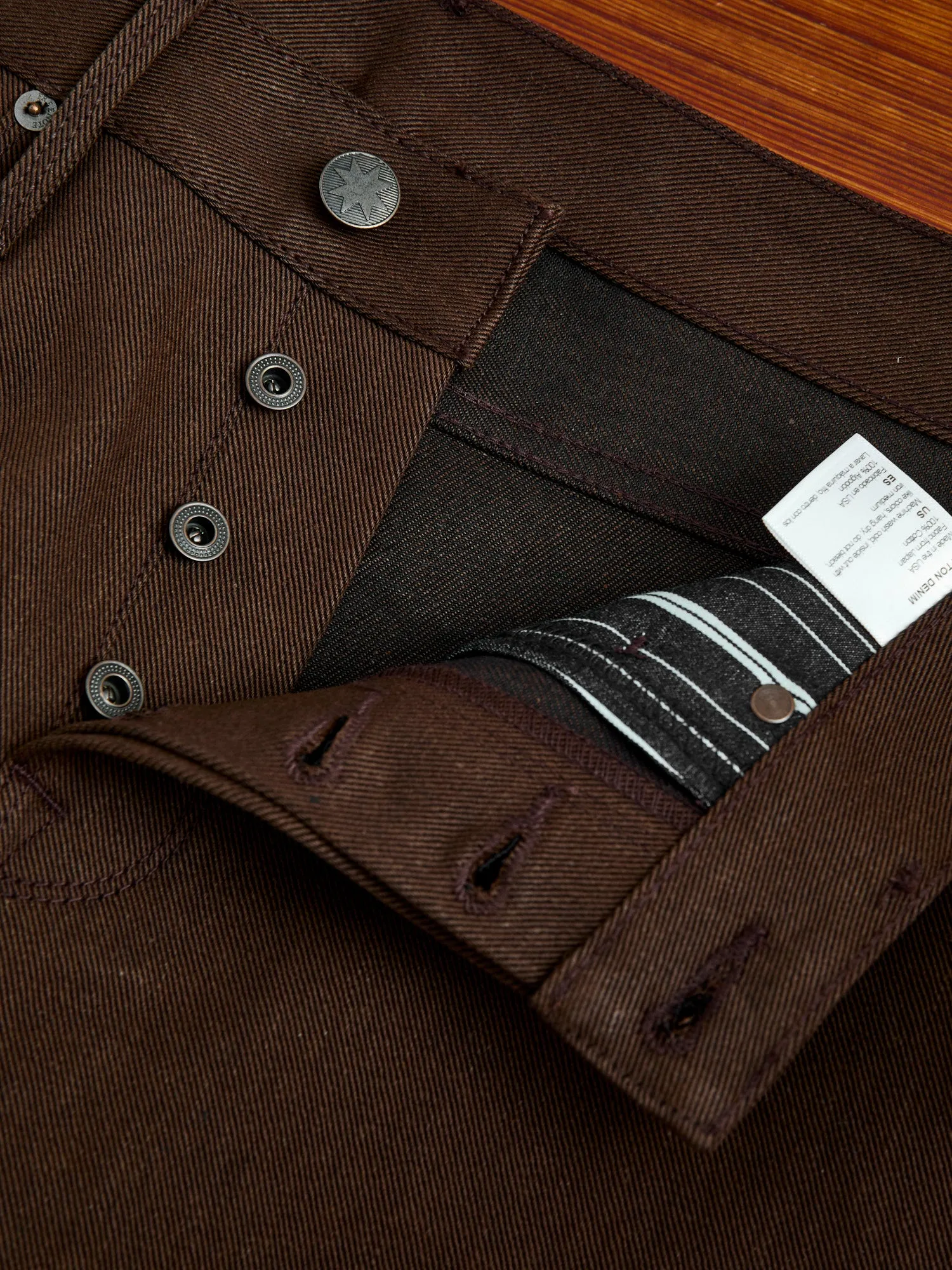 "Portola" 15oz Dark Brown Selvedge Denim - Tapered Fit