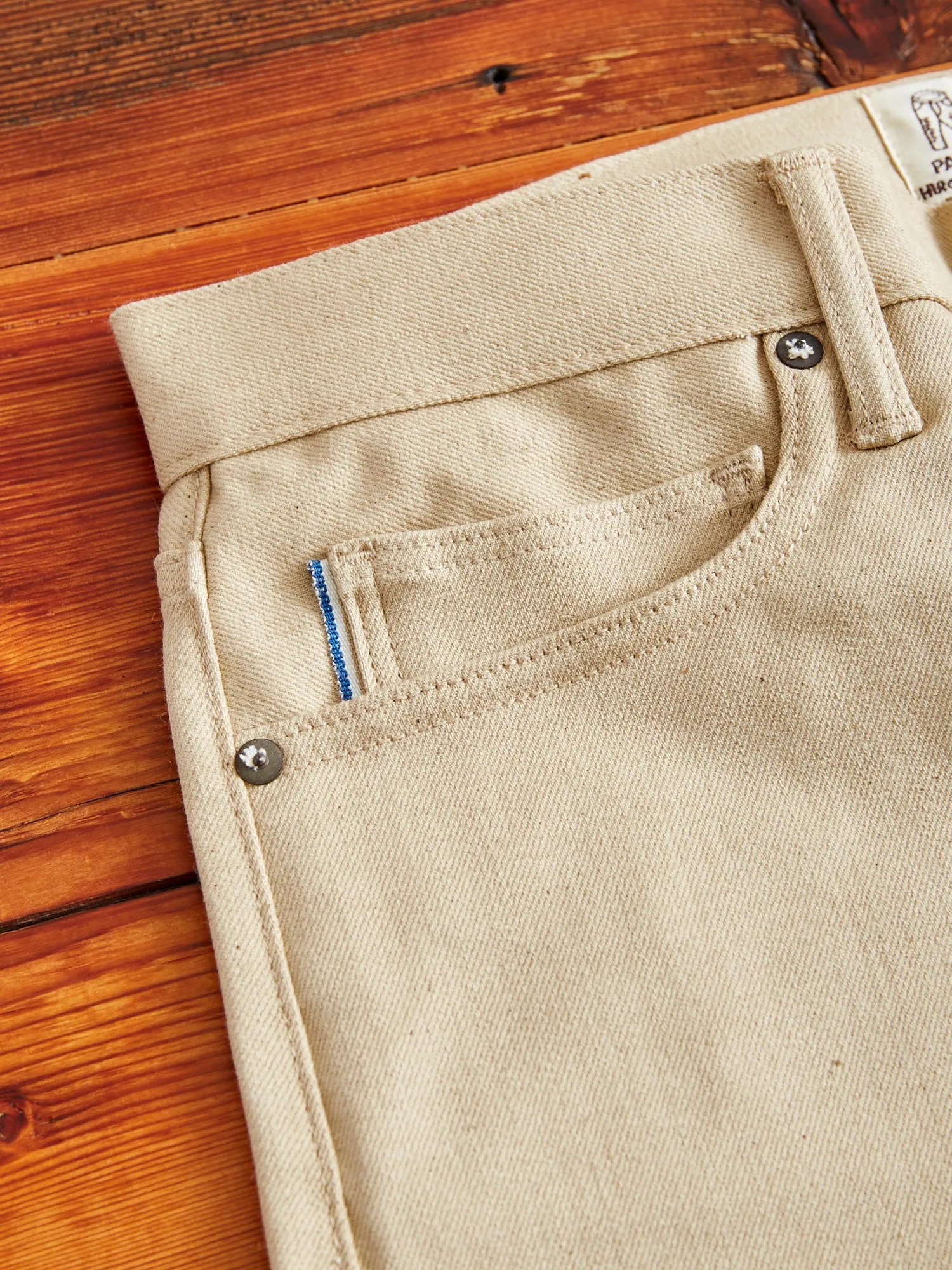 "Raw Beige" 10.5oz Stretch Selvedge Denim - Pen Slim