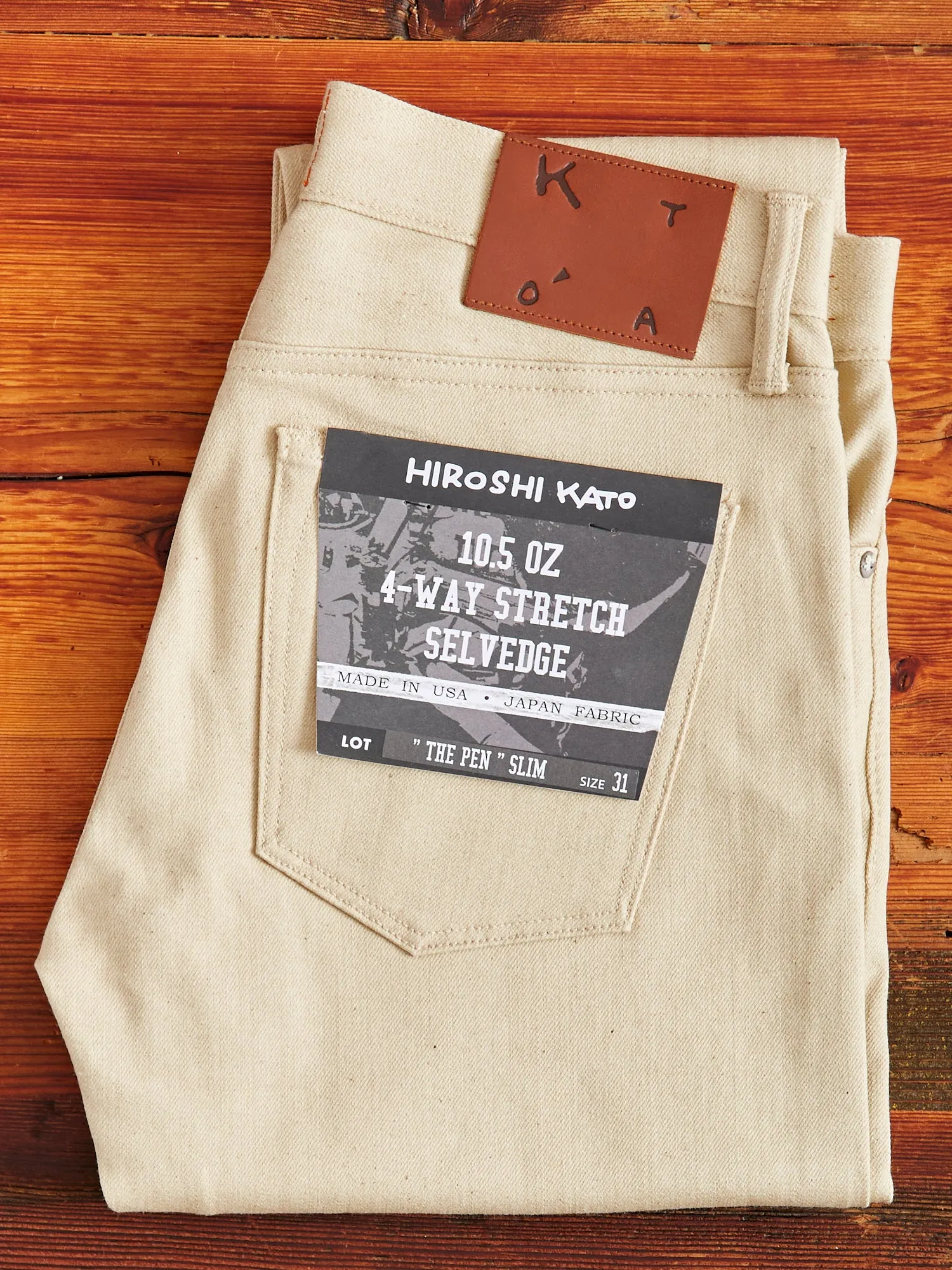 "Raw Beige" 10.5oz Stretch Selvedge Denim - Pen Slim