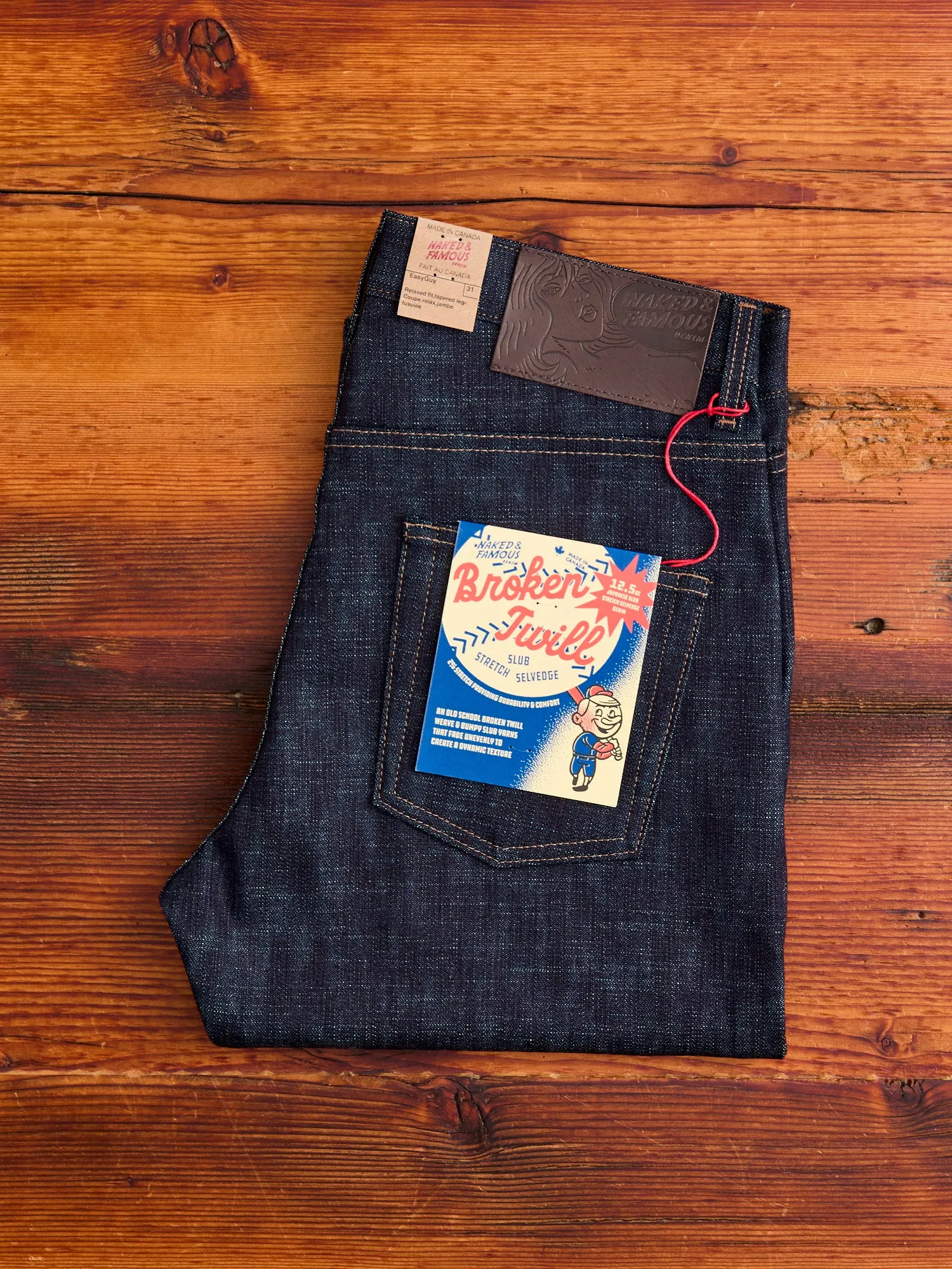 "Slub Stretch Broken Twill" 12.5oz Selvedge Denim - Easy Guy Fit