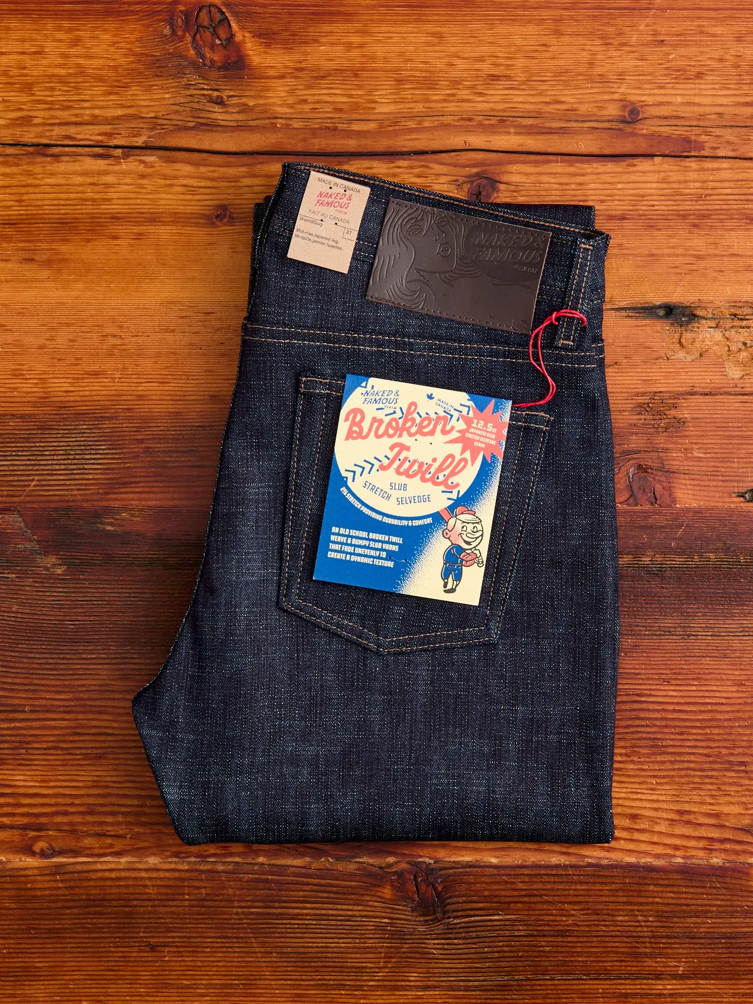 "Slub Stretch Broken Twill" 12.5oz Selvedge Denim - Weird Guy Fit